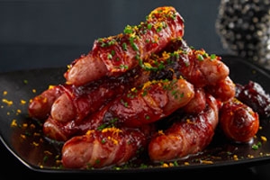 Cranberry Glazed Pigs in Blankets
